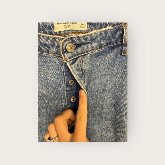 Abercrombie & Fitch The Dad High Rise Curve Love Size 34/18 Regular - Picture 3 of 5